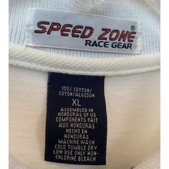 Vintage KIDDE Nascar Speed Zone Race Gear Polo Mens Shirt XL Red White PPIR - Picture 4 of 8